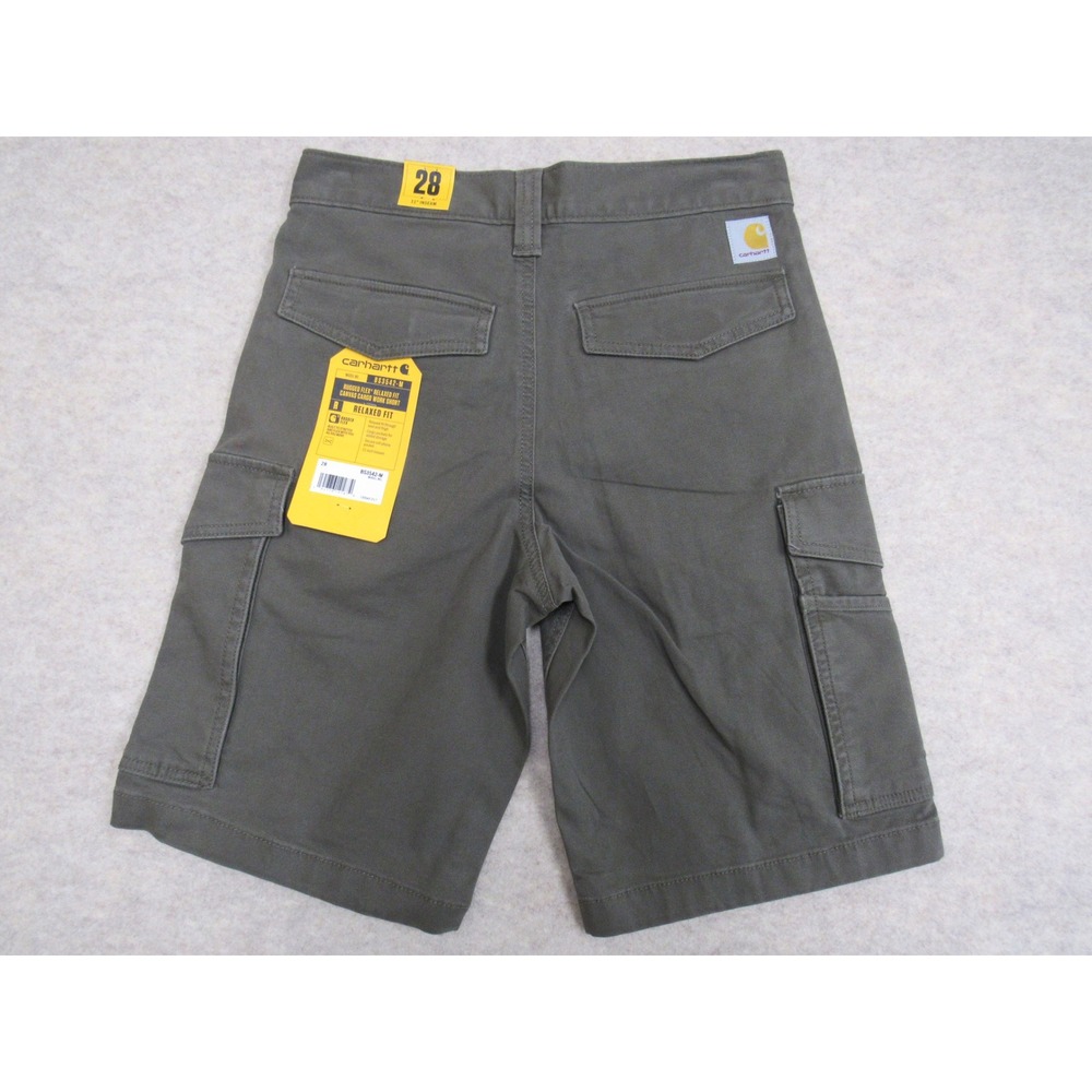 Carhartt Rugged Flex Relaxed Fit Canvas Cargo Work Shorts BS3542-M Green Mens 28